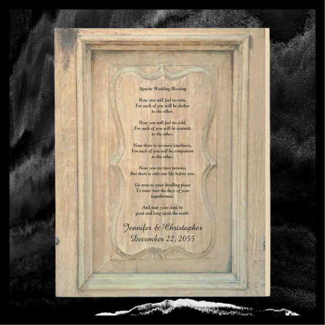 Apache Wedding Blessing Old Wood Background 8x10 Wall Decor (Creator Uploaded)