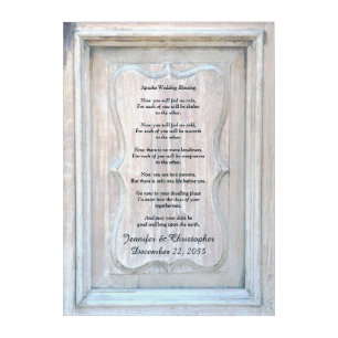 Apache Wedding Blessing Old Wood Background on  Acrylic Print