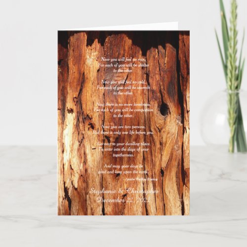 Apache Wedding Blessing Old Wood Greeting Card