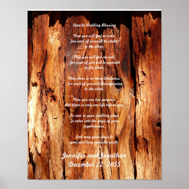 Apache Wedding Blessing Old Wood, Names, Poster (Front)