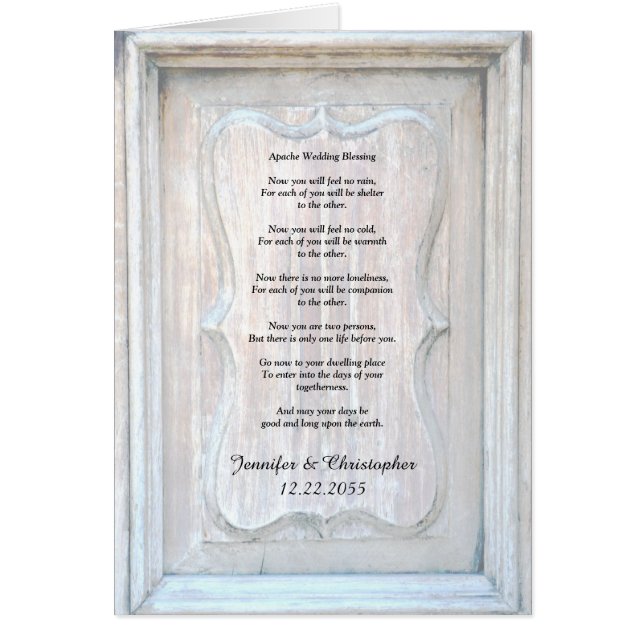 Apache Wedding Blessing, Old Wooden Door Cards (Front)