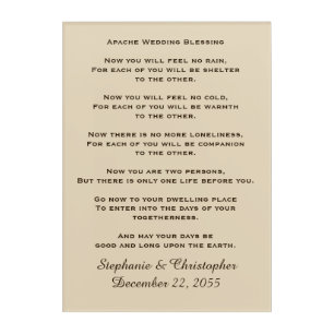 Apache Wedding Blessing Personalized Rustic Art