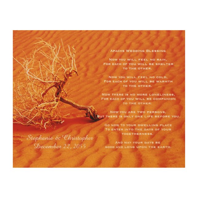 Apache Wedding Blessing Personalized Rustic Art (Front)