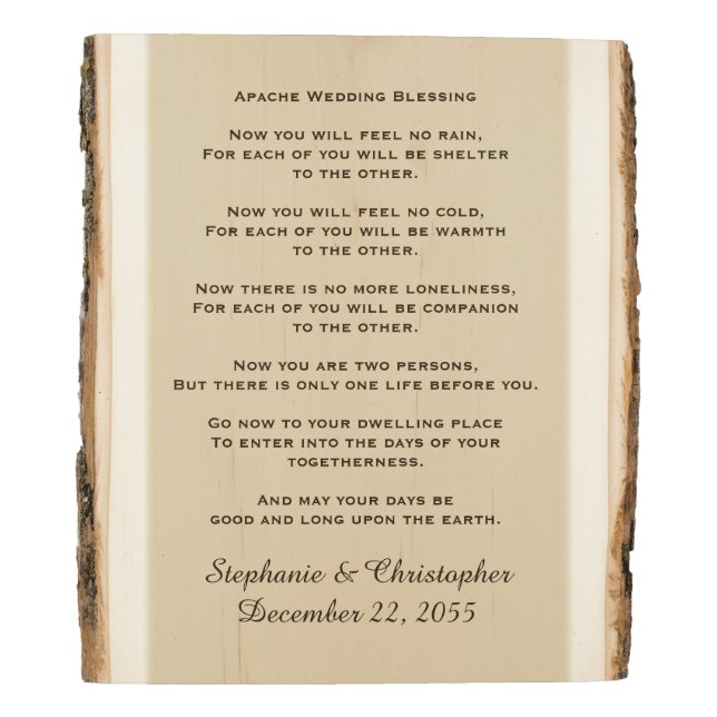 Apache Wedding Blessing Personalized Rustic Art (Rotated Right)