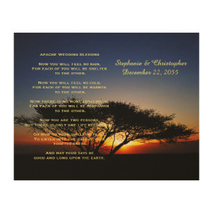 Apache Wedding Blessing Personalized Rustic Wood Wall Art