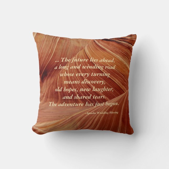 Apache Wedding Blessing, Personalized Southwest Throw Pillow (Front)