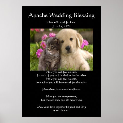 Apache Wedding Blessing Pets In Love Poster