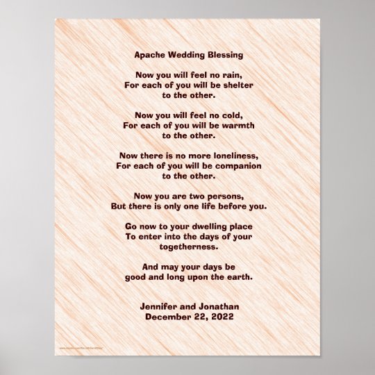 Apache Wedding Blessing Poster 11" x 14" Matte | Zazzle.com