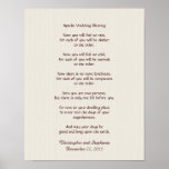 Apache Wedding Blessing Poster 11" x 14" Rustic<br><div class="desc">This beautiful apache wedding blessing, which begins with "now you shall feel no rain ... ", is made into a rustic 11" x 14" poster, with a neutral bleached white faux burlap textured background to go with any decor. There is sample text on the bottom to allow you to easily...</div>