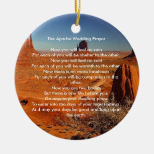 Apache Wedding Blessing Prayer - personalized Ceramic Ornament