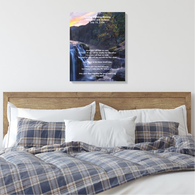 Apache Wedding Blessing River Water Falls Canvas Print (Insitu(Bedroom))