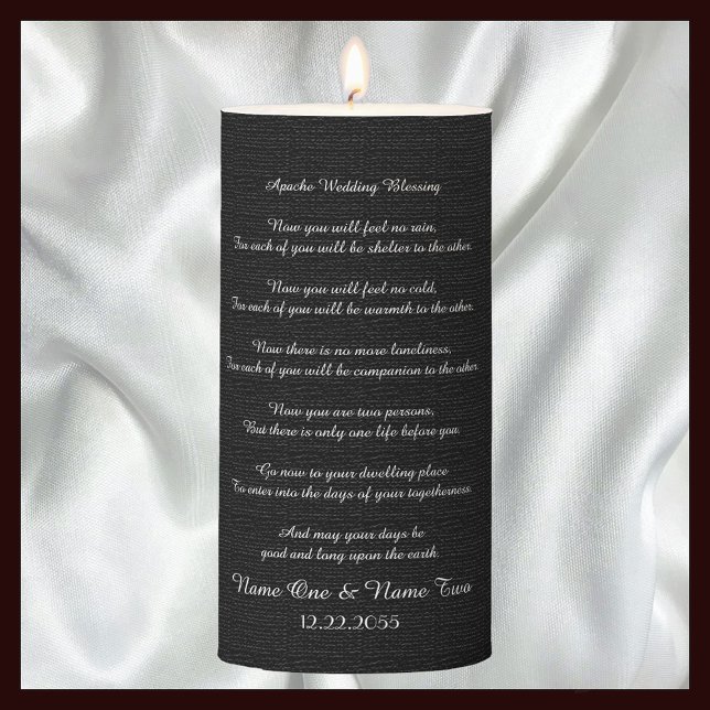 Apache Wedding Blessing Rustic Black 6 Inch  Pillar Candle (Creator Uploaded)