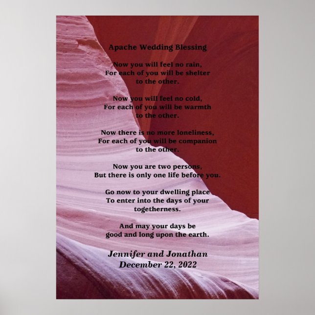 Apache Wedding Blessing Southwest Canyon Photo  Poster (Front)