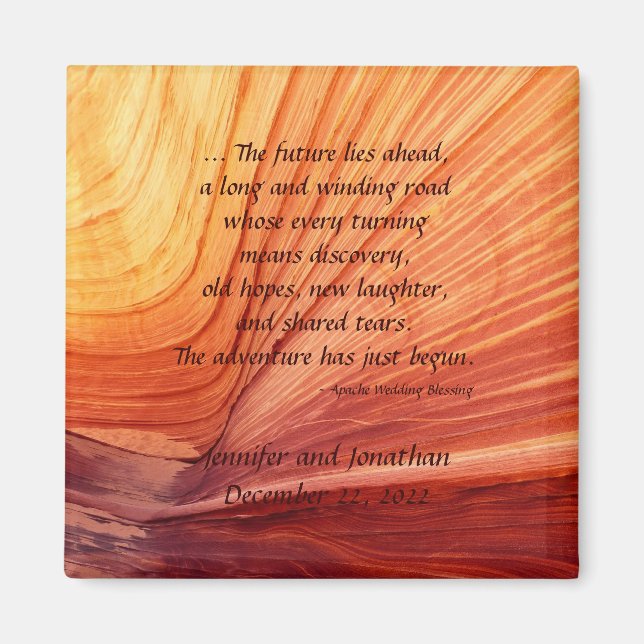 Apache Wedding Blessing Southwest Square Magnet (Front)