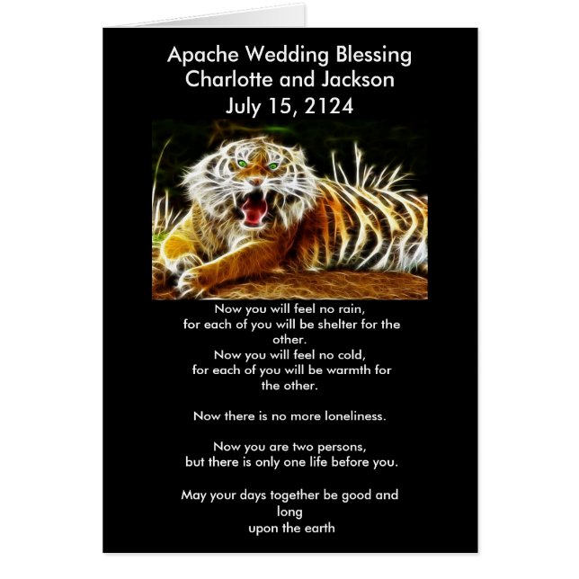 Apache Wedding Blessing Tiger 2 Cards (Front)