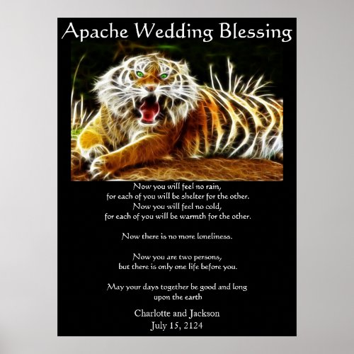 Apache Wedding Blessing Tiger Poster