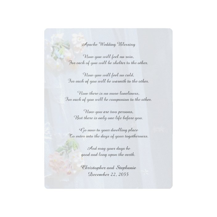 Apache Wedding Blessing Vintage Lace Metal Print