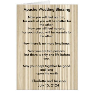 Apache Wedding Blessing White Wood Grain Cards