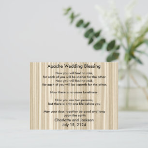 Apache Wedding Blessing White Wood Grain Postcard