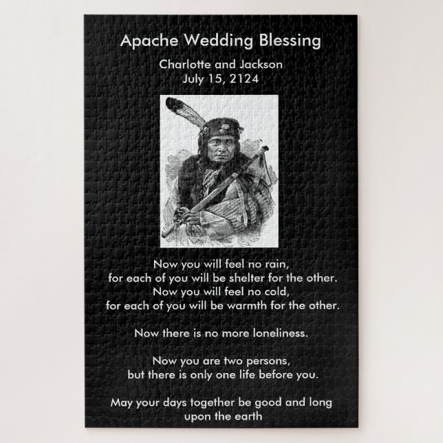 Apache Wedding Blessing with Vintage Chief Jigsaw Puzzle (Vertical)