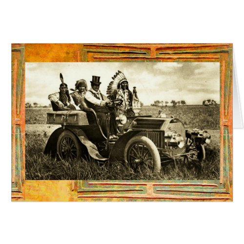 APACHES AND GERONIMO DRIVING A MOTOR CAR