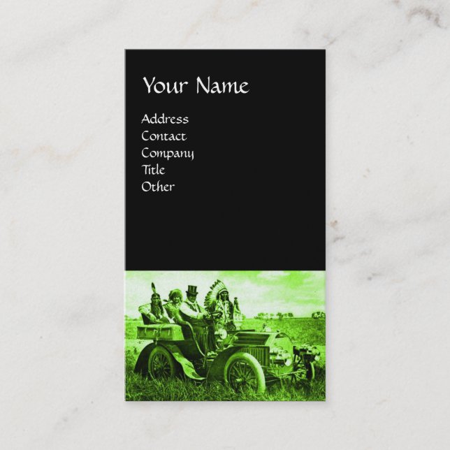 APACHES AND GERONIMO DRIVING A MOTOR CAR BUSINESS CARD (Front)