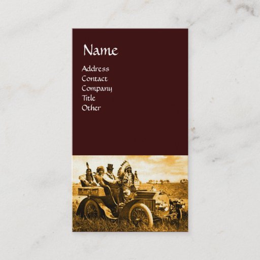 Customizable APACHES AND GERONIMO DRIVING A MOTOR CAR BUSINESS CARDS