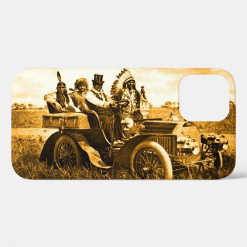 APACHES AND GERONIMO DRIVING A MOTOR CAR iPhone 12 CASE
