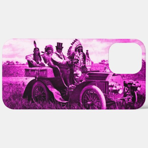 APACHES AND GERONIMO DRIVING A MOTOR CAR Pink iPhone 12 Pro Max Case