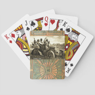 APACHES AND GERONIMO DRIVING A MOTOR CAR POKER CARDS