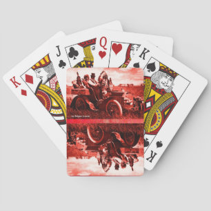 APACHES AND GERONIMO DRIVING A MOTOR CAR POKER CARDS