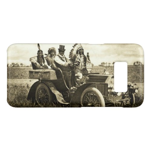 APACHES GERONIMO DRIVING A MOTOR CAR Black White Case_Mate Samsung Galaxy S8 Case