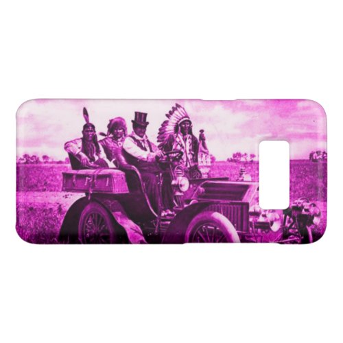 APACHESGERONIMO DRIVING A MOTOR CAR Pink Purple Case_Mate Samsung Galaxy S8 Case