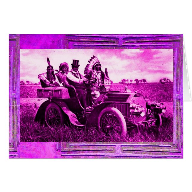 APACHES & GERONIMO DRIVING MOTOR CAR Father's Day (Front Horizontal)