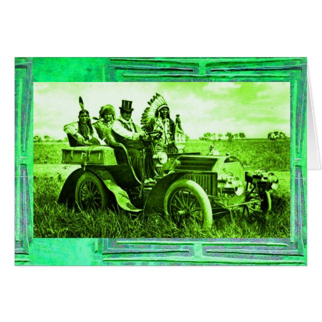 APACHES & GERONIMO DRIVING MOTOR CAR Father's Day (Front Horizontal)
