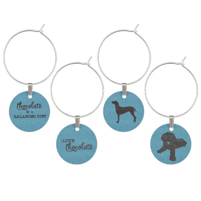 APAL - Chocolate Labrador | Dog Lovers Wine Charms (Staggered)
