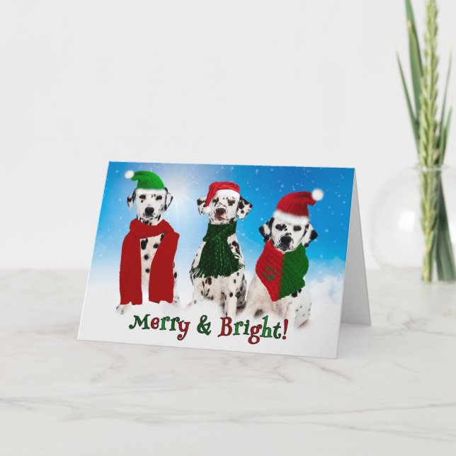 APAL - Christmas Dalmatian Dogs in the Snow Holiday Card (Front)