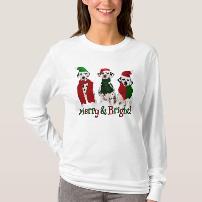APAL - Christmas Dalmatian Dogs in the Snow T-Shirt (Front)