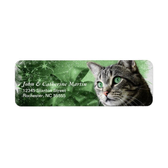 APAL - Christmas Silver Tabby Cat Label (Front)