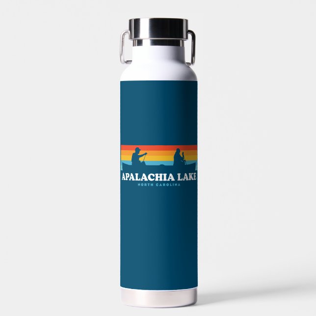Apalachia Lake North Carolina Canoe Water Bottle (Front)