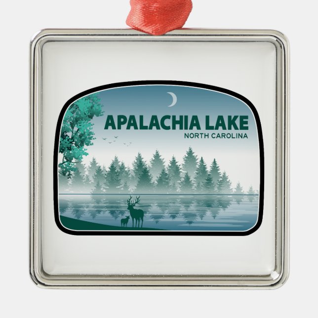 Apalachia Lake North Carolina Deer Metal Ornament (Front)