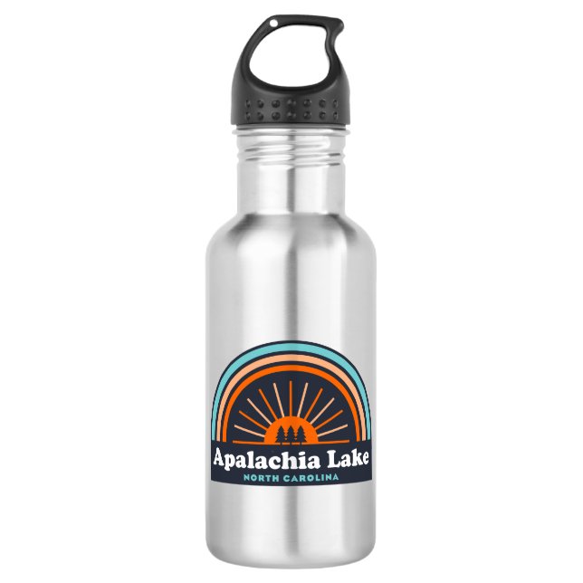 Apalachia Lake North Carolina Rainbow Stainless Steel Water Bottle (Front)