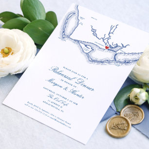 Apalachicola FL Elegant Rehearsal Dinner Invitation