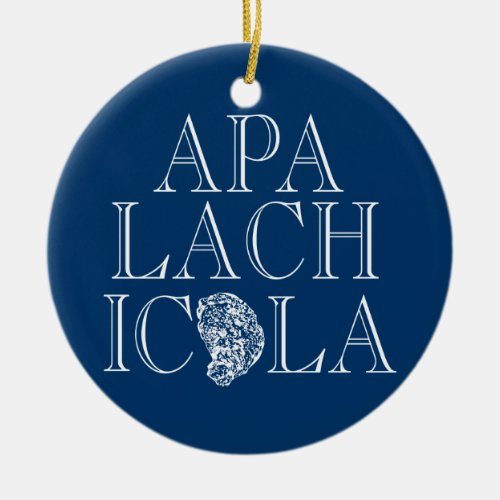 Apalachicola Florida Oyster Design Ceramic Ornament