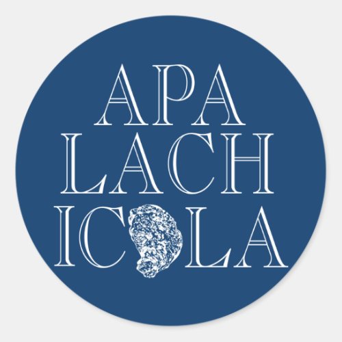 Apalachicola Florida Oyster Design Classic Round Sticker