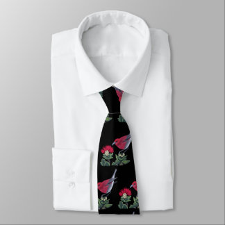 Apapane & Lehua Blossom Hawaii Nature Illustration Neck Tie
