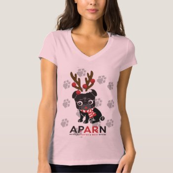 Aparn Holiday Logo Women's Bella V-neck T-shirt by AZPUGRESCUE at Zazzle
