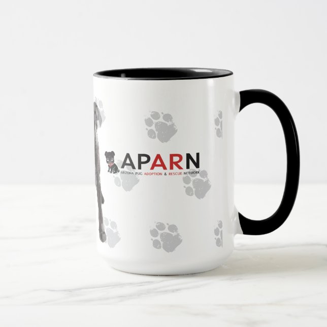 APARN No Pug Left Behind Black 15 oz Ringer Mug (Right)