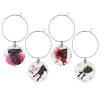 APARN Nugget SpokesPug Set of Four Wine Charms