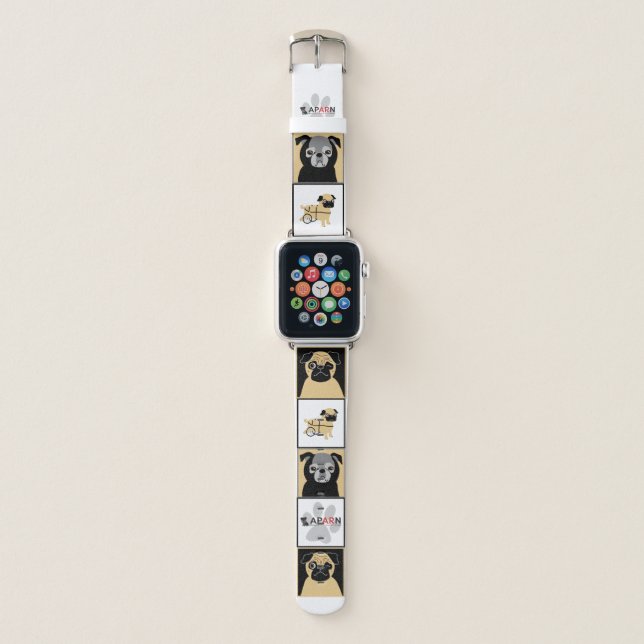 APARN Rescue Pugs Apple Watch Band, 38mm Apple Watch Band (Front)